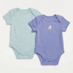 Lot de 2 bodies -vert-bleu 18-24mois