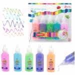 Glitter glue -5pcs colors on card 15,5x17cm
