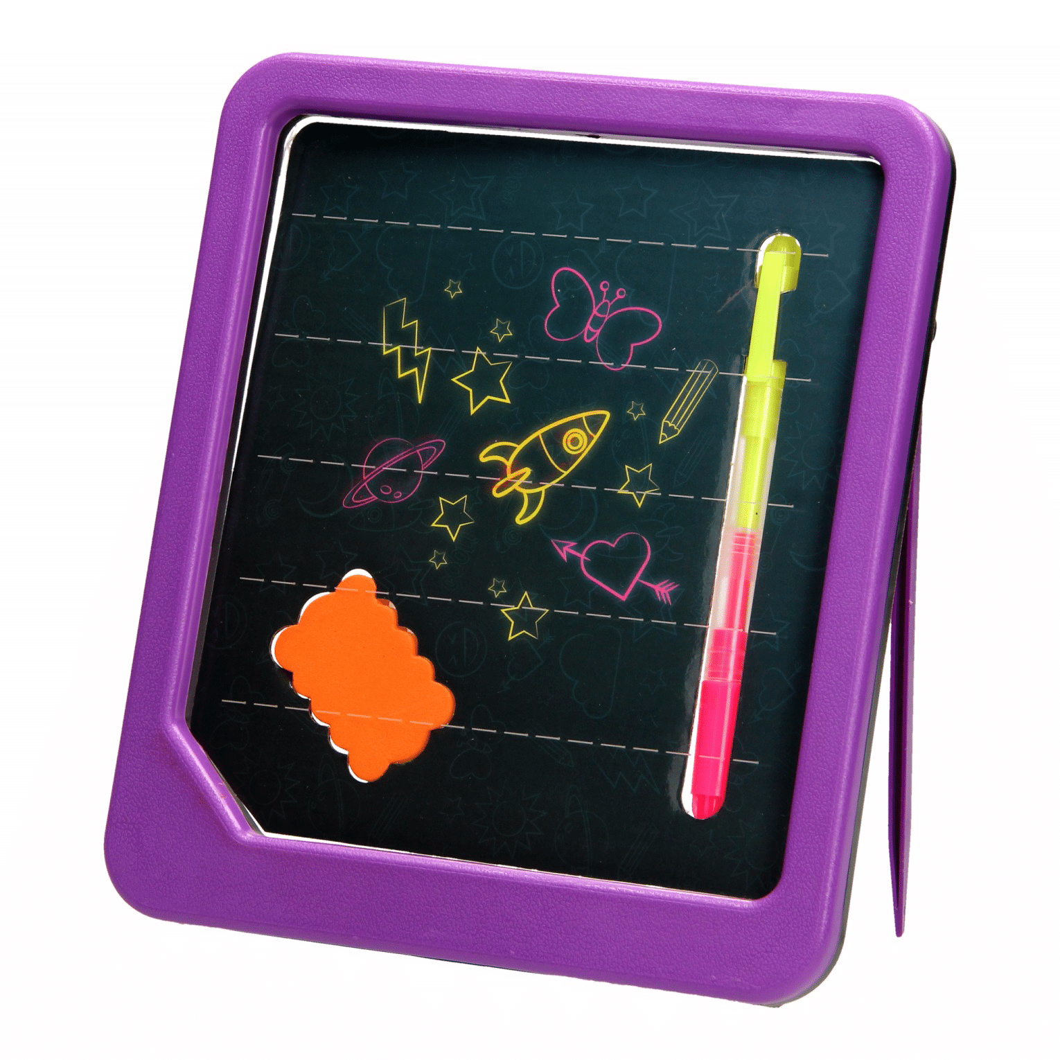 Image_Editor-176 Neon glow writing board with marker+ sponge 21x26cm – Image 1