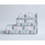 3 Serviettes de maison - Clouds Pattern Gris