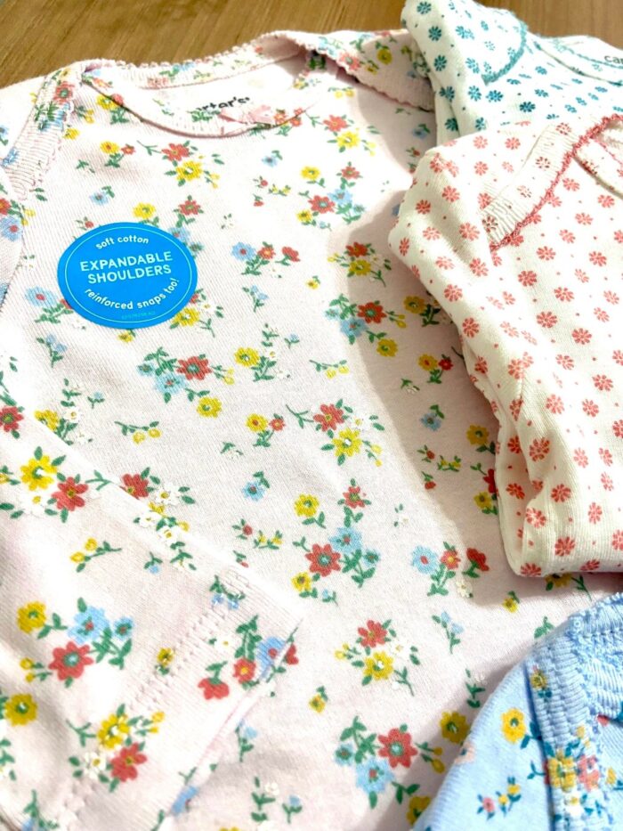 Ensemble de body à manches longues Carter's, 4 pièces - Fleurs 9 mois – Image 5
