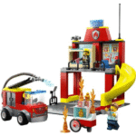 Lego City  La caserne et le camion des pompiers 60375 – Image 2