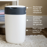 Starter pack poubelle à couches Twist & Click Blanc + 12 recharges - TOMMEE TIPPEE – Image 6