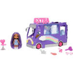 Bus de Tournée Mini Barbie Extra-Coffret Véhicule et Poupée