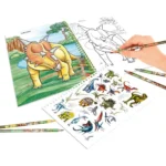 Livre de coloriage Dino world avec 8 crayons de couleur – Image 3