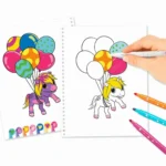 Livre de coloriage YLVI avec + set de 8 feutres – Image 2