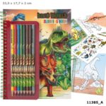 Livre de coloriage Dino world avec 8 crayons de couleur
