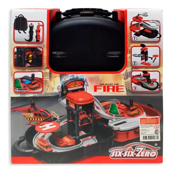 Garage back-pack play set, 37pcs, incld one metal car & plane-660-A333 – Image 2