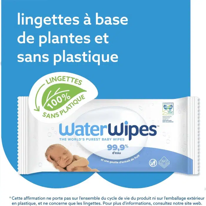 Lingettes Bébé WaterWipes Value Pack 4x60 – Image 3