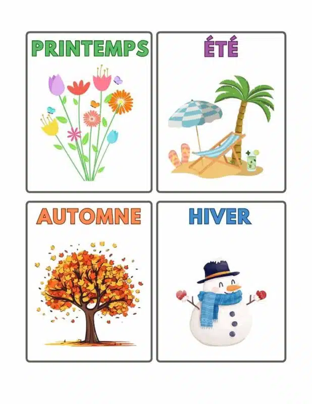 Le tableau des saisons