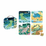 4 PUZZLES DINOSAURES (6-9-12-16 PCS)