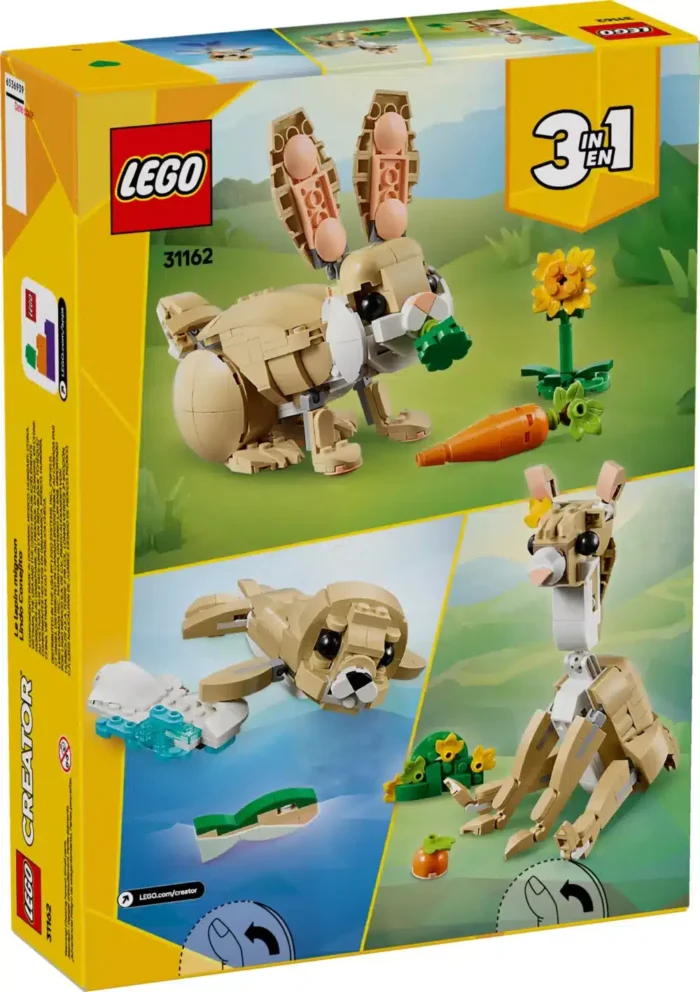 Boîte LEGO avec un lapin mignon.