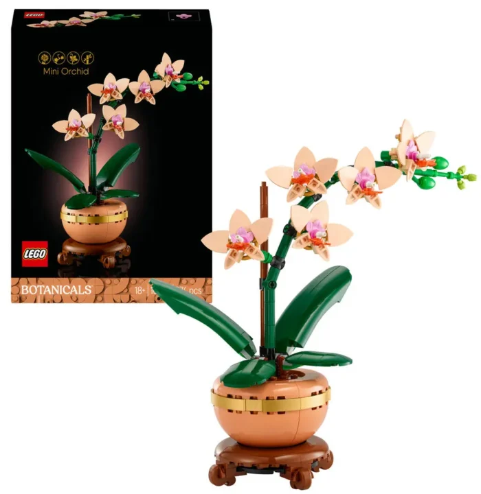 Orchidée LEGO en pot décoratif.