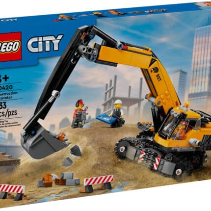 Excavatrice LEGO sur un chantier