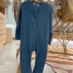 Grenouillère SOFIA en maille Bleu 12M