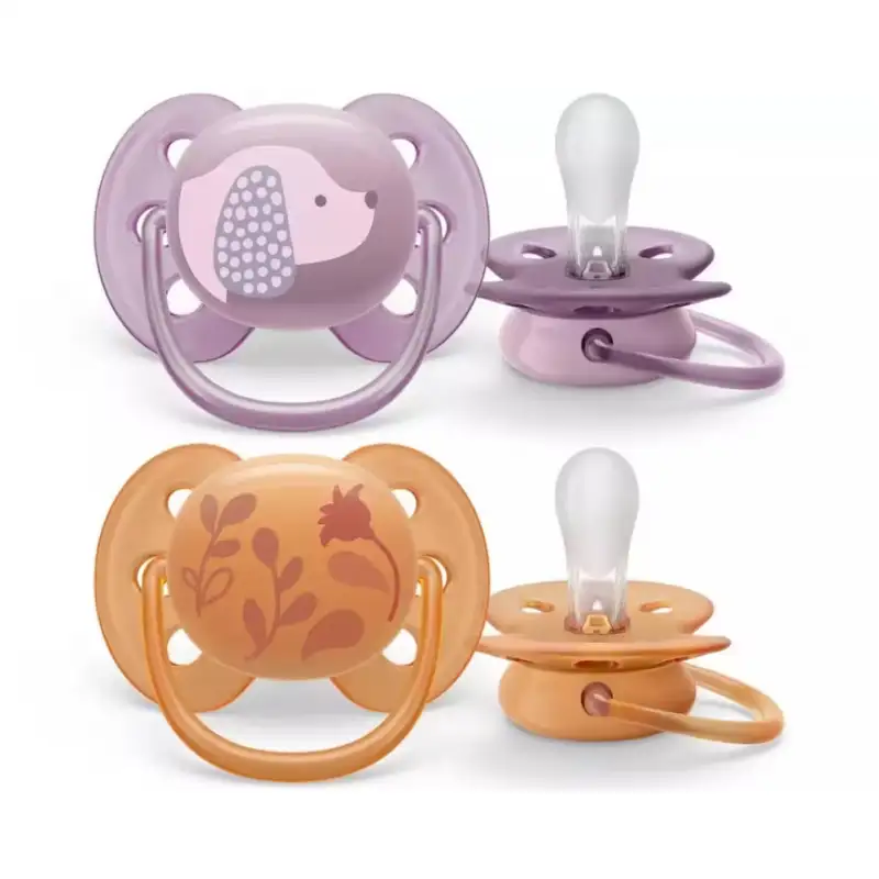 avent-sucette-ultra-soft-6-18m-girl Avent Lot de 2 Sucettes Soft 6-18m -Fille – Image 1