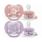 Avent Lot de 2 Sucettes Soft  0-6m -Fille