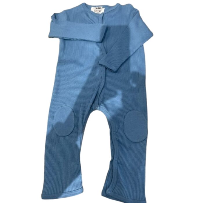 Grenouillère SOFIA en maille Bleu 12M – Image 2
