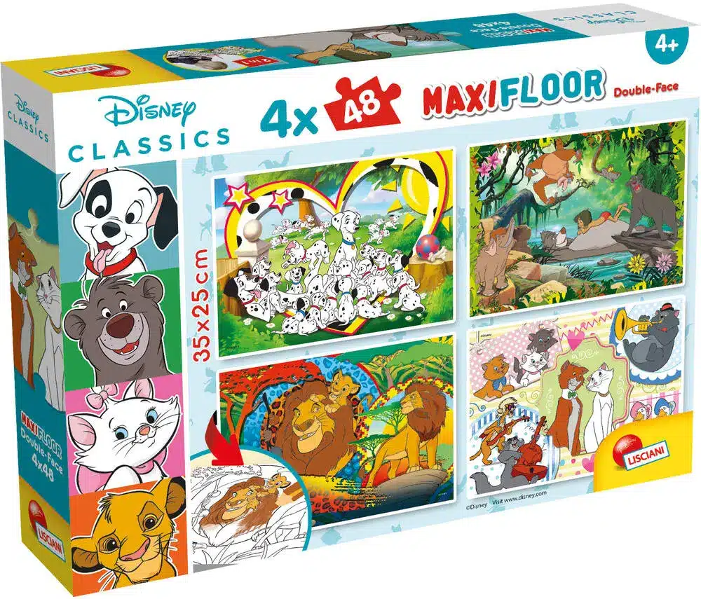 0456465e95a4c37bf8ea2d33062b44583cea7e57_41087941 Puzzle Disney Classics MaxiFloor Double Face : 4 x 48 pcs – Image 1
