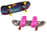 Hot Wheels Skate Finger Skateboard Rétro + Chaussures Lot de 2 Assortis 14x21,5 cm – Image 2