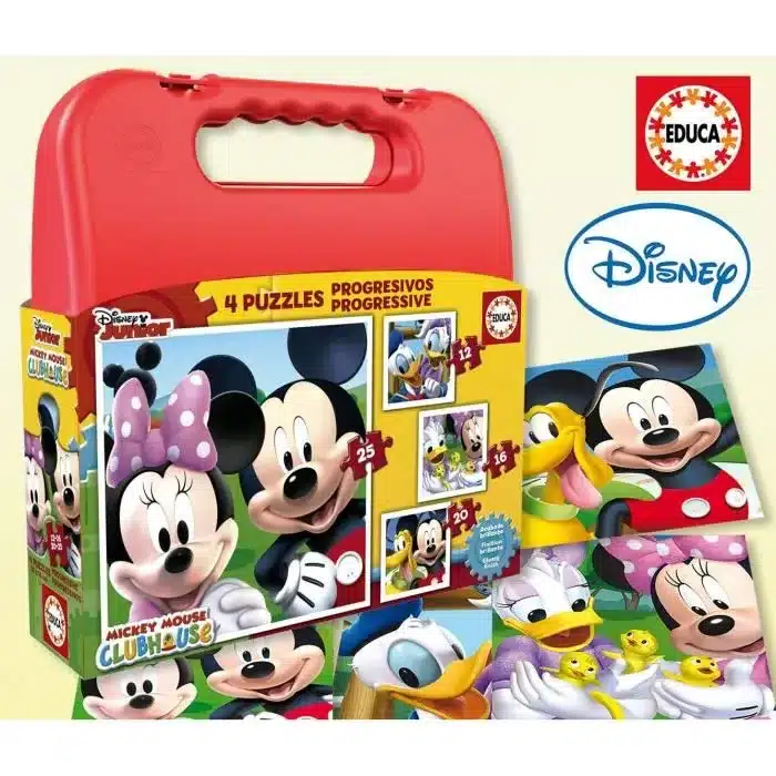 4-puzzles-progressifs-educa-malette-puzzles-pr (1) Mickey Mouse-Mallette puzzles progressifs 12-16-20-25 pieces – Image 1