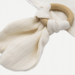 Babyjem 736-Bavoir en mousseline avec anneau de dentition -Gris – Image 3
