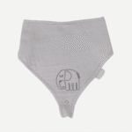 Babyjem 837-Bavoir en mousseline Babyjem avec attache-tétine -Gris