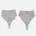 Babyjem 837-Bavoir en mousseline Babyjem avec attache-tétine -Gris – Image 2