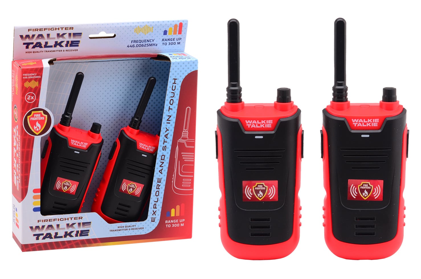 8711866300365 Talkie-walkie pompiers - portée de 300 mètres 19,5x24cm – Image 1