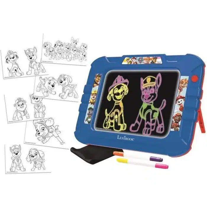 ardoise-a-dessiner-lumineuse-neon-pat-patrouille LEXIBOOK Ardoise Électronique Lumineuse Néon -Stitch – Image 1