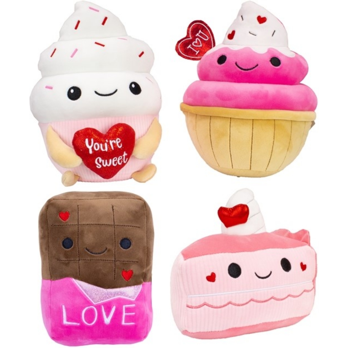 square-image (10) Peluche Valentine Sweetys 4 assortis 20-25cm – Image 1