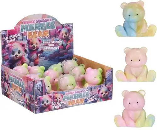sticky-squishy-marble-bear-8-5cm-sortiert-im-display-12 Sticky Squishy Marble Bear 8,5cm assortis in display (12) – Image 1