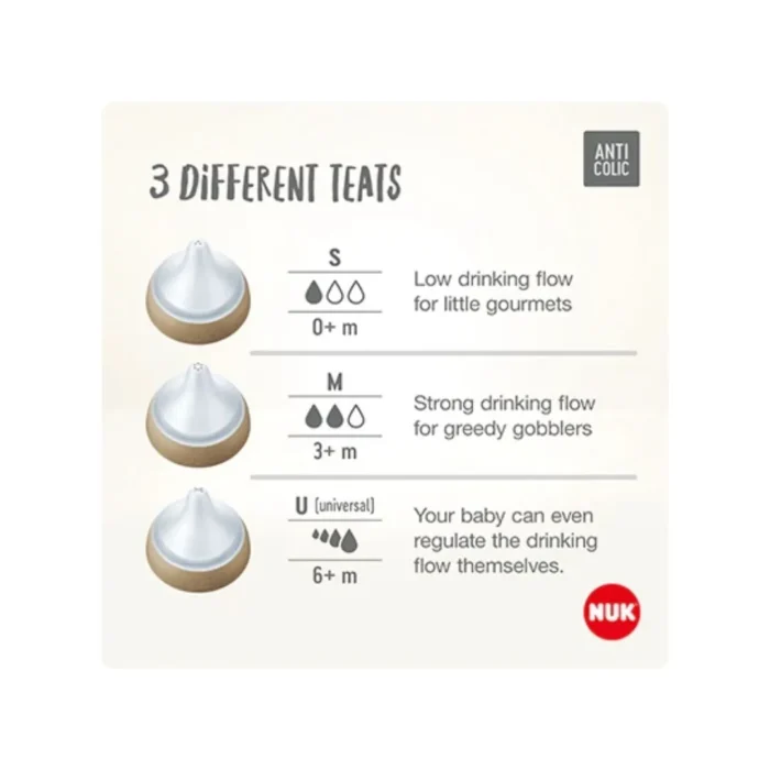 Nuk Biberon Perfect Match 260 ml – Beige – Image 2