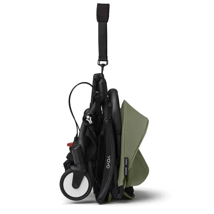 Poussette Stokke YOYO³ Cadre Noir avec pack 6M+ Olive – Image 3
