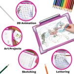 Planche à dessin luminieuse avec 12 crayons de coleur – Image 2