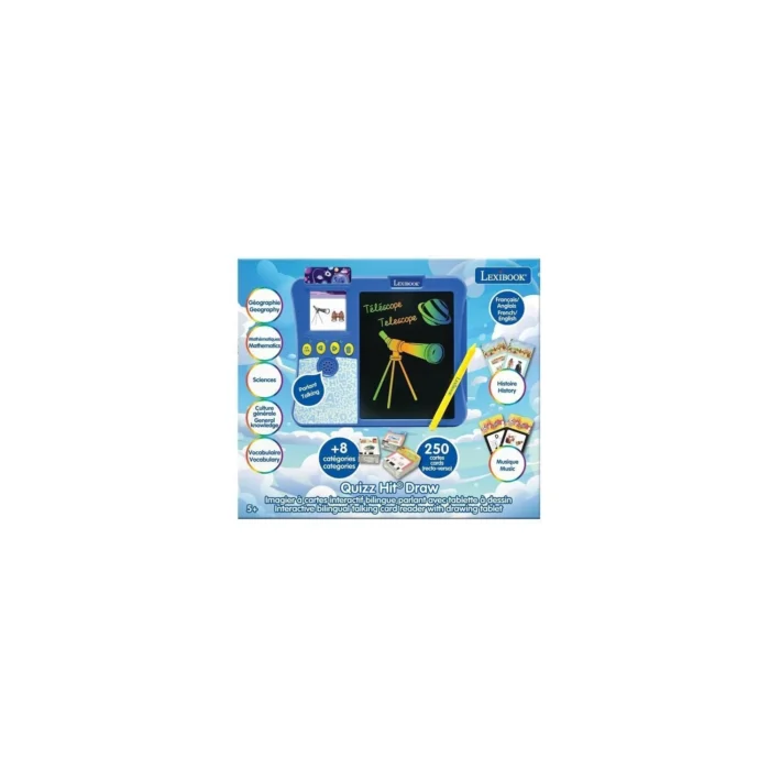 Lexibook Imagier à cartes interactif parlant avec tablette à dessin et 200 cartes éducatives recto V – Image 3