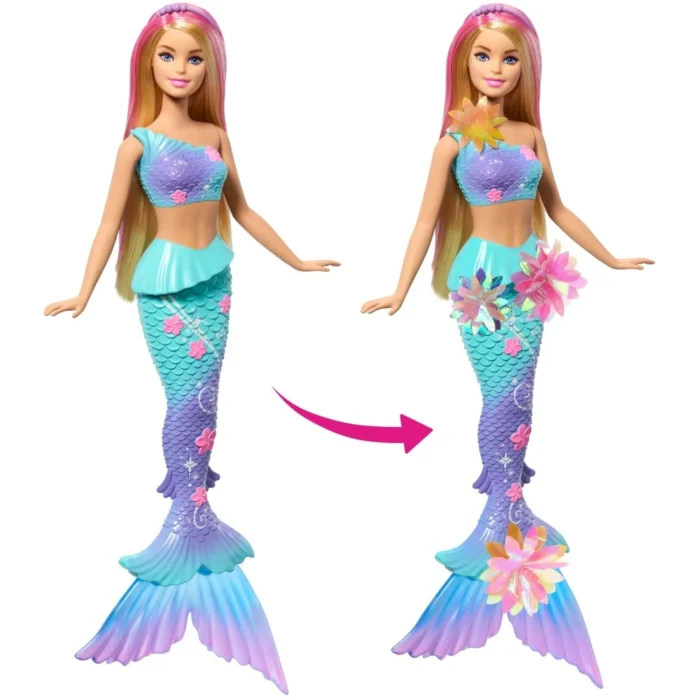 Barbie – Poupée Sirène Fleurs Magiques Blonde – Image 4