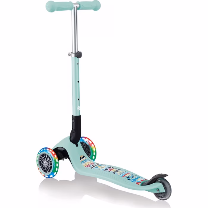 Globber -Wheelies - Trottinette 3 Roues Junior Foldable Fantasy Lights - Vert Menthe – Image 7