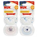 Lot de 2 Sucettes Star Night & Day NUK 0-6M - Étoiles & Bleu