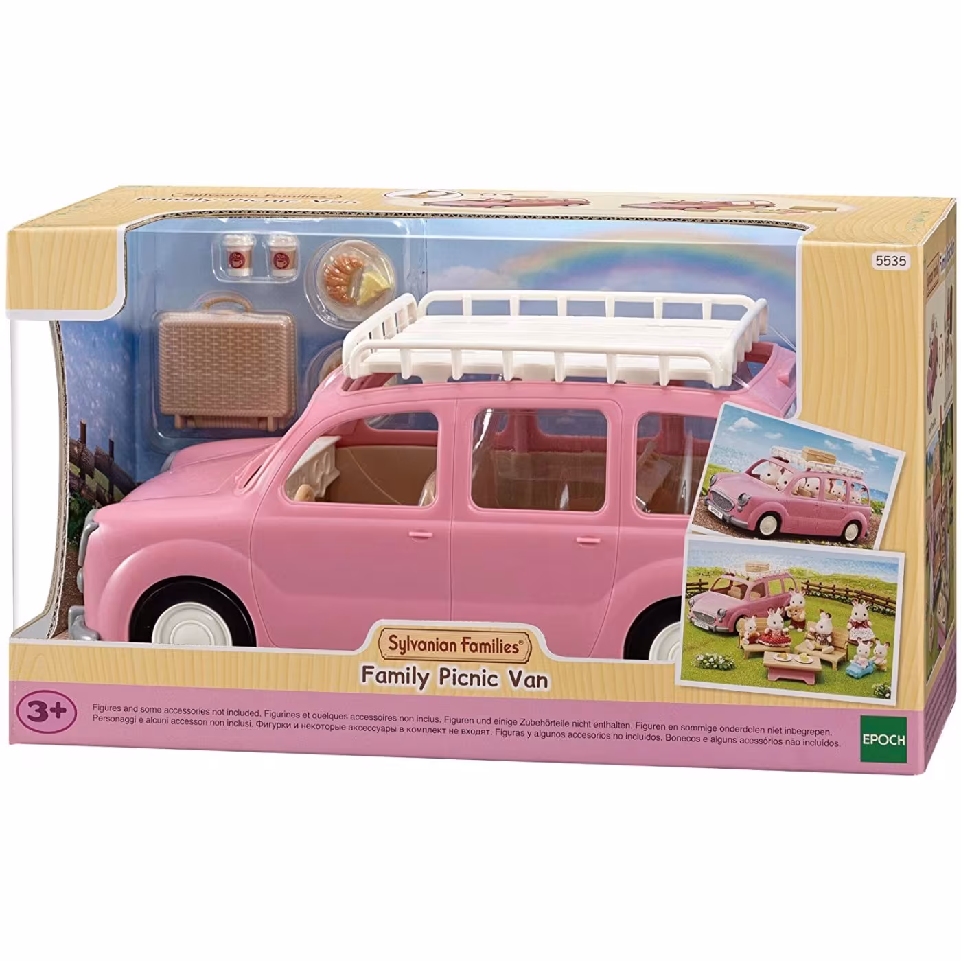 sylvanian-families-family-picnic-van Sylvanian Families - 5535 - Le monospace rose et set de pique-nique – Image 1