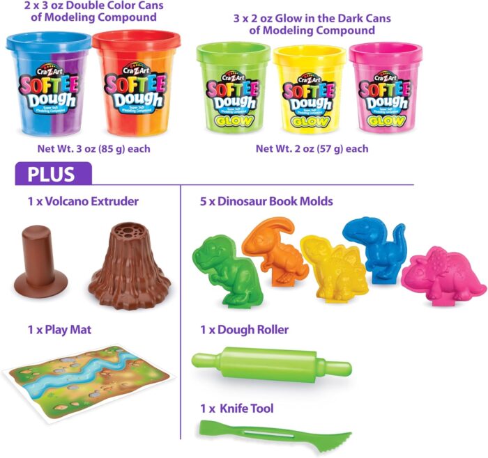 Softee Dough Dino Neon Dough – Image 3