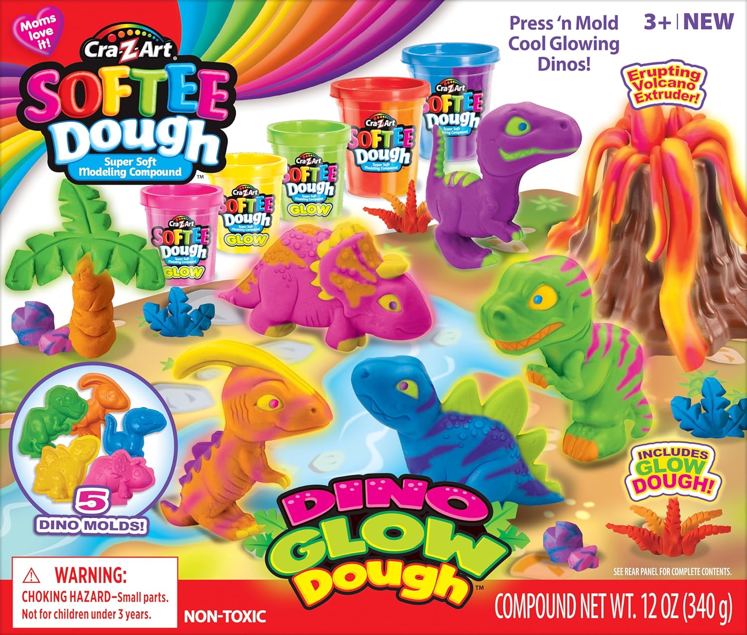 91W1nWgqnnL._AC_SL1500_ Softee Dough Dino Neon Dough – Image 1