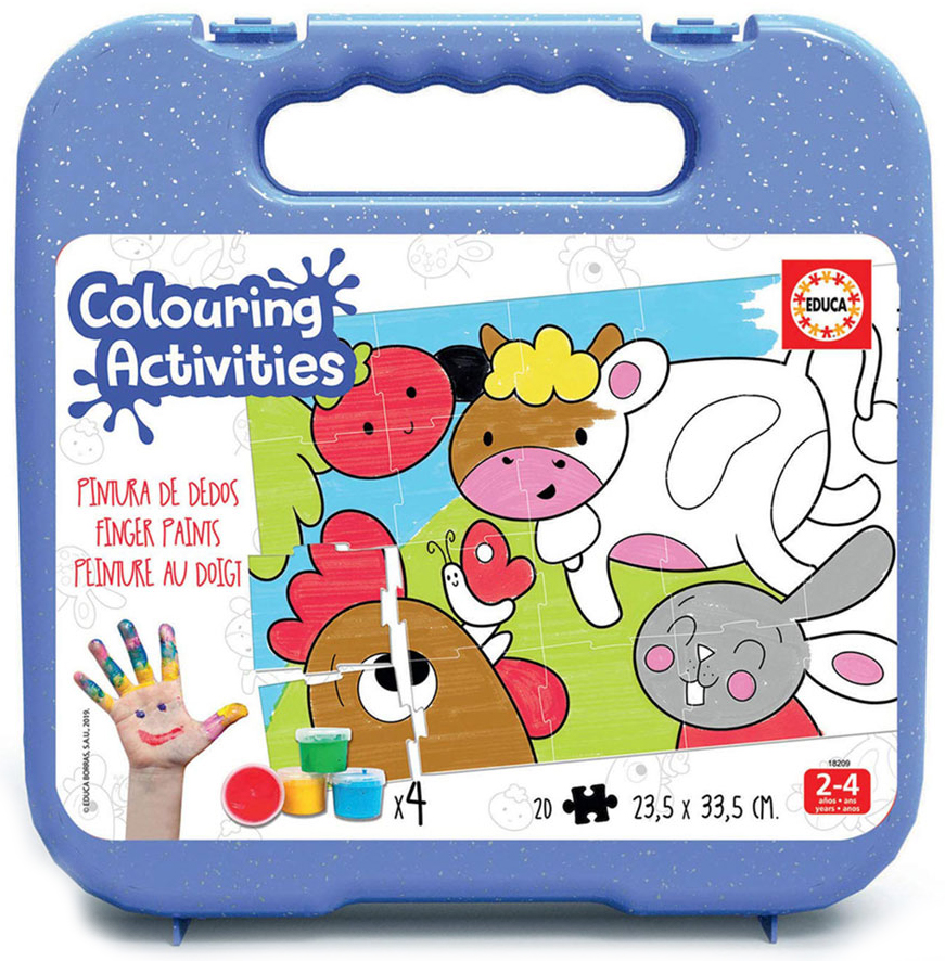 8412668182097 EDUCA - Malette peinture au doigt - animaux de la ferme -Puzzle 20 pcs – Image 1
