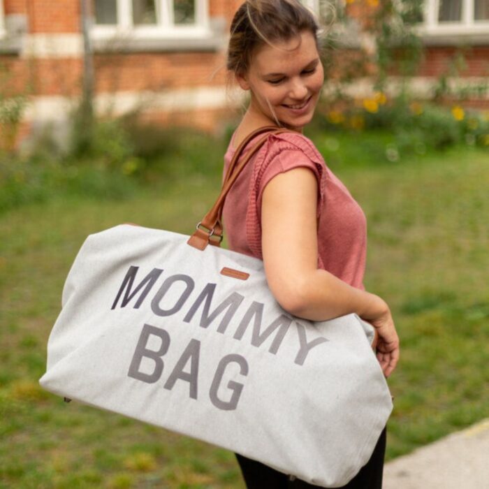 Mommy Bag Canvas Gris - CHILDHOME – Image 2