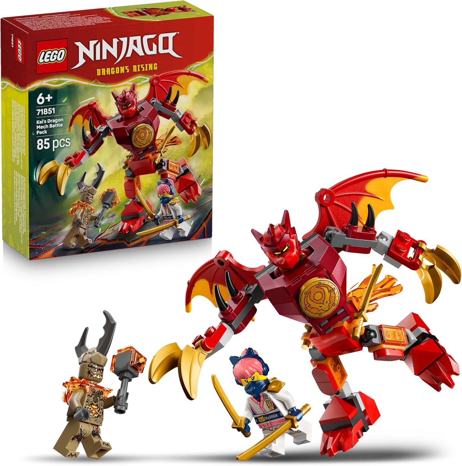 81ylSBhZhcL._AC_SL1500_ 71851 - LEGO® NINJAGO - Pack de combat : le robot dragon de Kai – Image 1