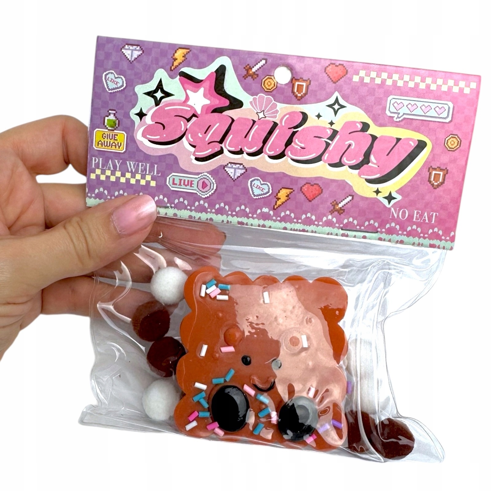 STLACACIA-HRACKA-TABA-Cokoladovy-kolacik-Cajovnik-Kawaii-ANTISTRESOVY-medvedik-Znacka-SquishySquishies Squishy Biscuit – Image 1