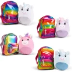 Porte-clés en peluche Licorne, à clipser et à câliner