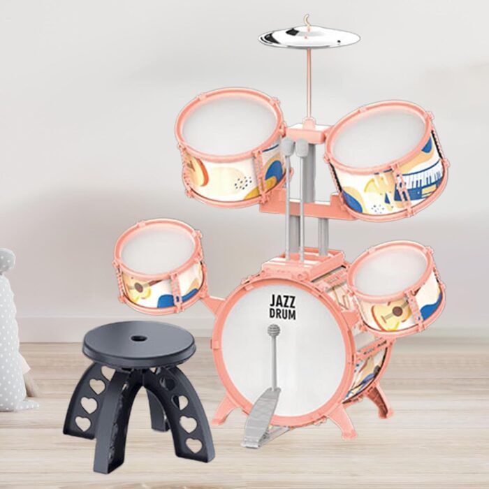 ZG3001-D - Batterie jazz enfant rose avec tabouret – Image 3