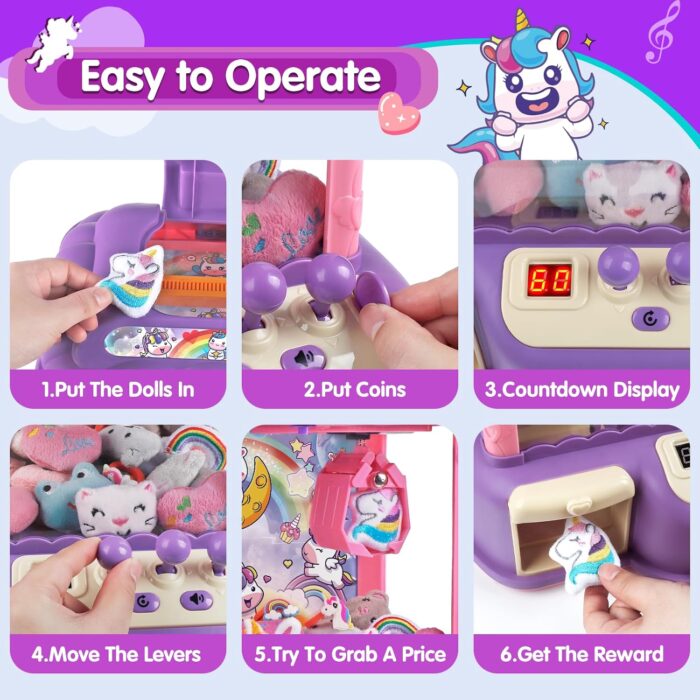 LC-017 - Machine attrape-poupées licorne avec accessoires – Image 3