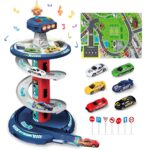 660-A323 - Garage circulaire lumineux avec 3 voitures alliage